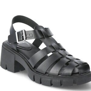 NWT Madden NYC Women's Fisherman Block Heel Sandals – Black, Size 10 (M)